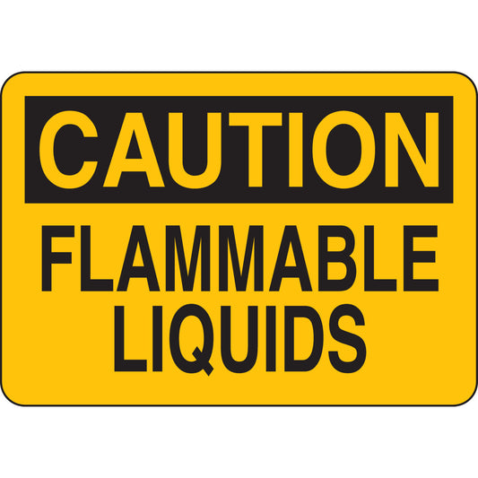 B401 10X14 BLK/YEL CAUTION FLAMMABLE