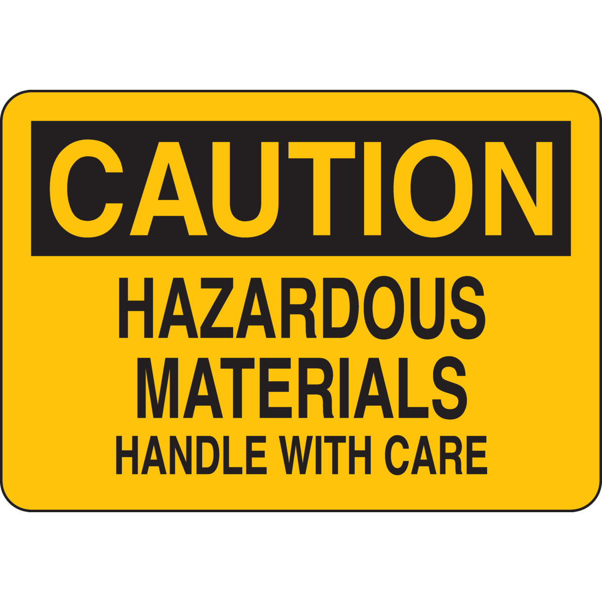 B555 7X10 BLK/YEL CAUTION HAZARDOUS