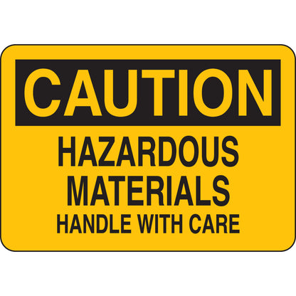 B555 7X10 BLK/YEL CAUTION HAZARDOUS