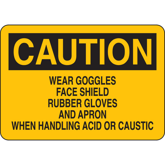 B302 7X10 BLK/YEL CAUTION WEAR GOGGLES