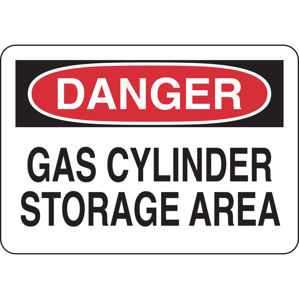 Sgn B555 10X14 BK/RD/WT DANGER GAS