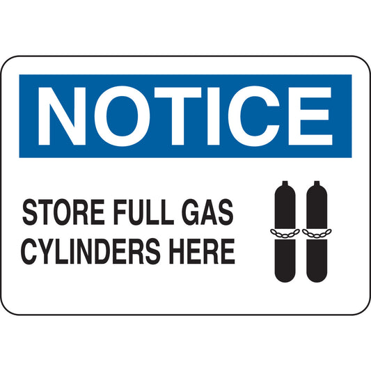 B555 10X14 BLK/BLU/WHT NOTICE STORE FULL