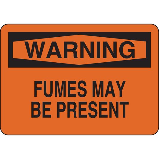 B555 7X10 BLK/ORG WARNING FUMES MAY BE