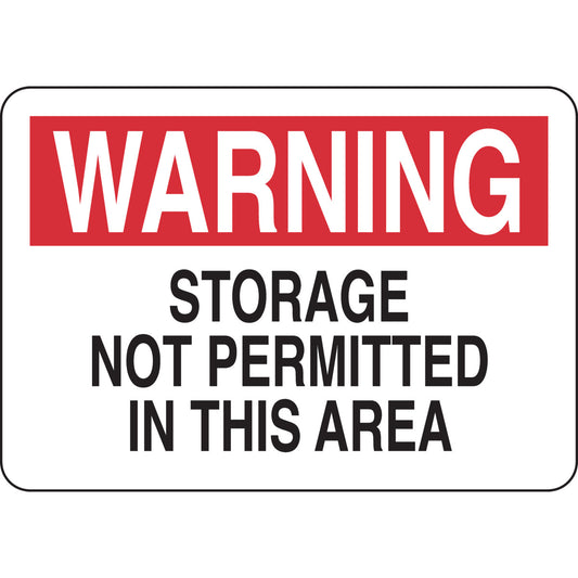B302 7X10 BLK/RED/WHT WARNING STORAGE