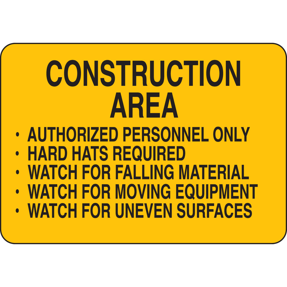 B302 7X10 BLK/YEL CONSTRUCTION AREA