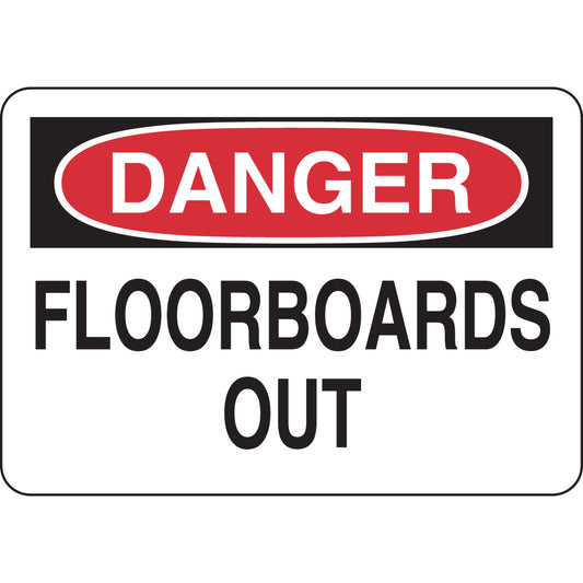 B401 7X10 BLK/RD/WHT DANGER FLOORBOARDS