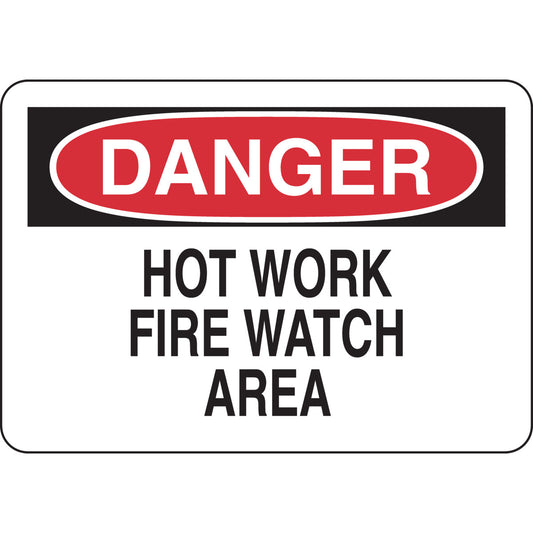B401 7X10 BLK/RED/WHT DANGER HOT WORK