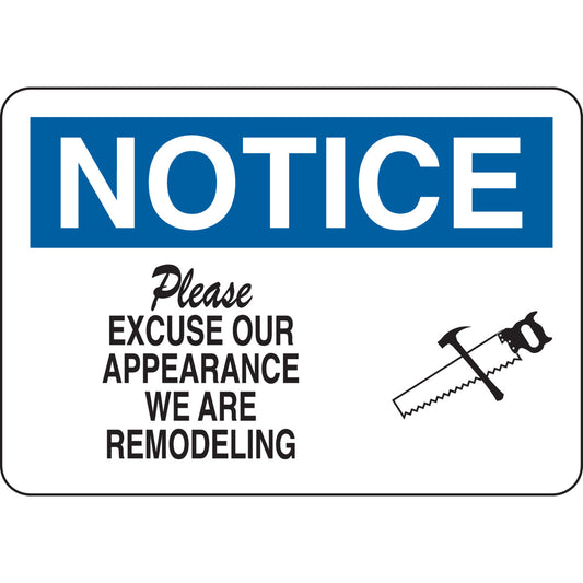 B555 7X10 BLK/BLU/WHT NOTICE PLEASE