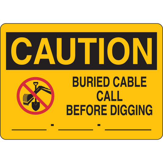 B401 7X10 BLK/RED/YEL CAUTION BURIED