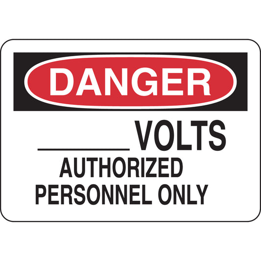 B302 10X14 BLK/RED/WHT DANGER ____VOLTS