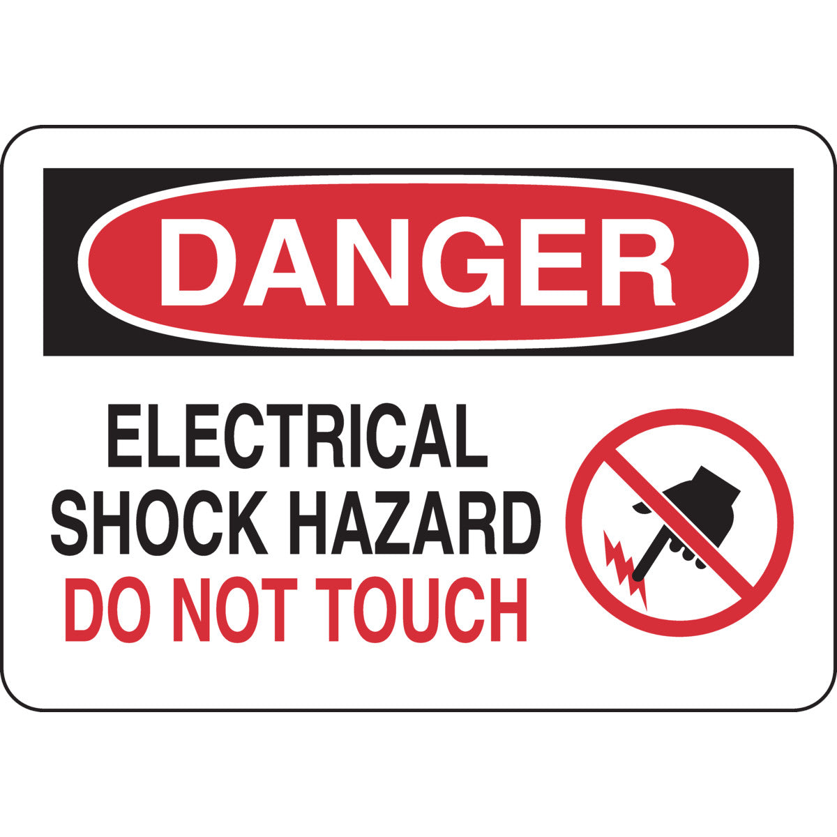 B555 7X10 BLK/RED/WHT DANGER ELECTRICAL