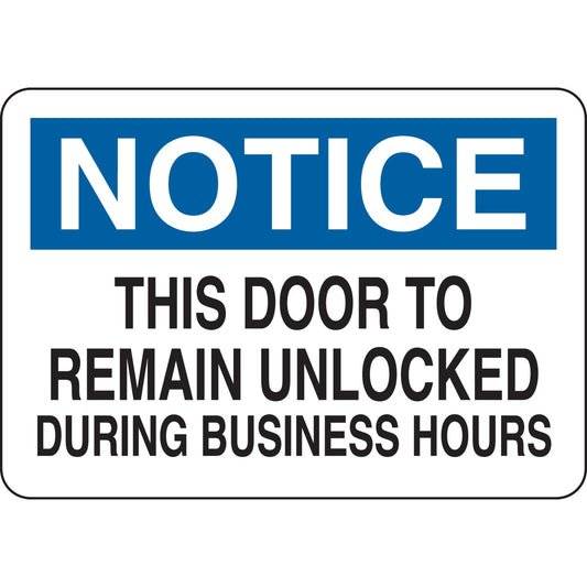 B401 7X10 BLK/BLU/WHT NOTICE THIS DOOR