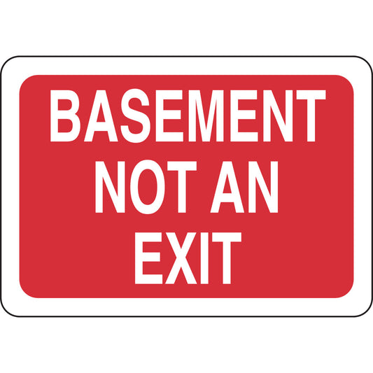 B302 7X10 WHT/RED BASEMENT NOT AN EXIT