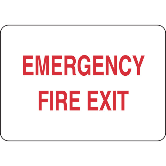 B555 7X10 RED/WHT EMERGENCY FIRE EXIT