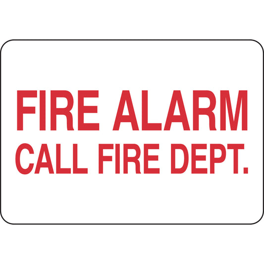 B555 7X10 RED/WHT FIRE ALARM CALL FIRE