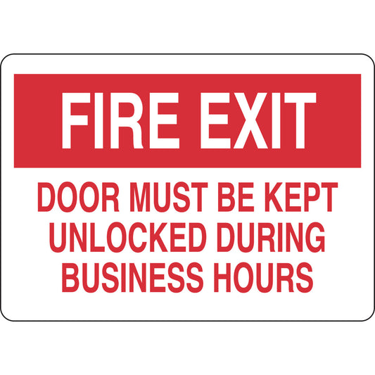 B302 10X14 RD/WHT FIRE EXIT DOOR MUST BE