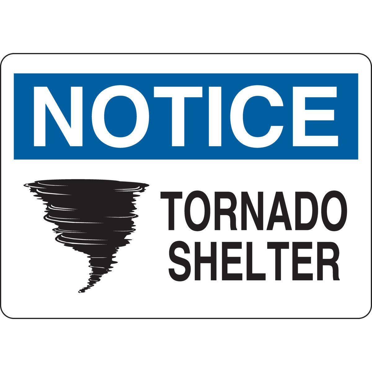 B555 10X14 BLK/BLU/WHT NOTICE TORNADO