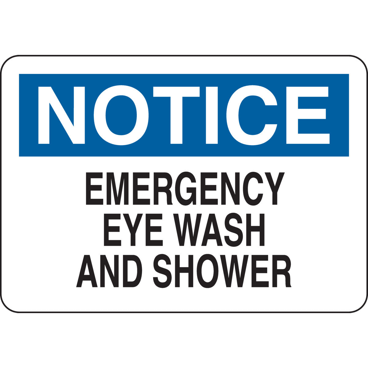 B555 7X10 BLK/BLU/WHT NOTICE EMERGENCY