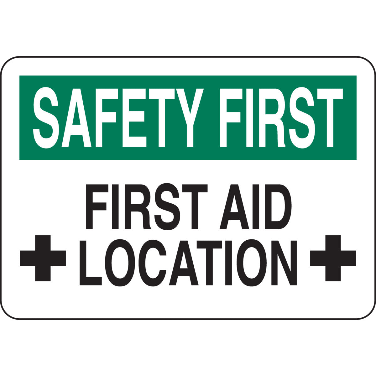 B555 7X10 BLK/GRN/WHT SAFETY FIRST