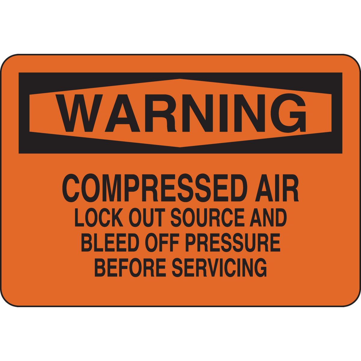 B401 7X10 BLK/ORG WARNING COMPRESSED