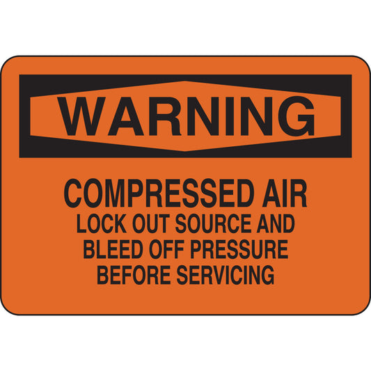 B401 7X10 BLK/ORG WARNING COMPRESSED