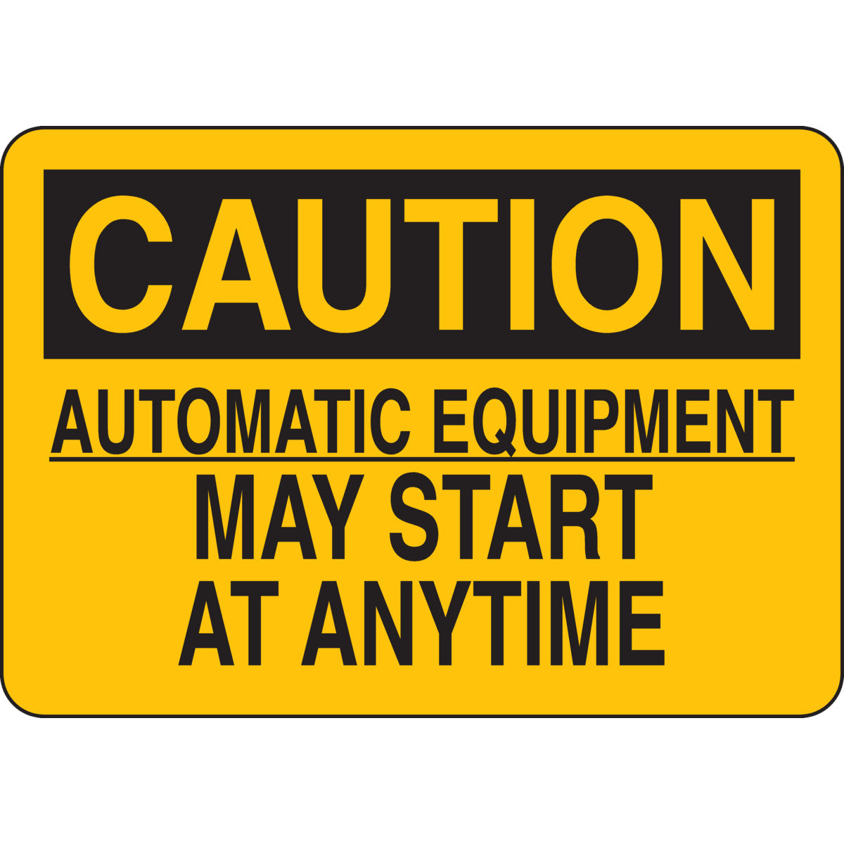 B555 7X10 BLK/YEL CAUTION AUTOMATIC