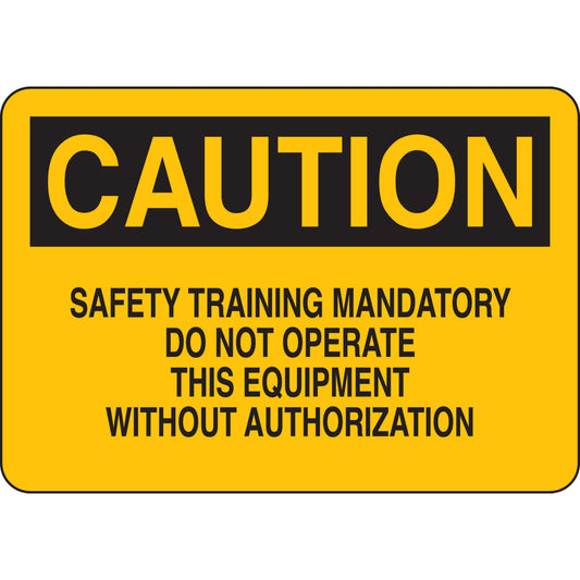 B555 7X10 BLK/YEL CAUTION SAFETY TRAIN