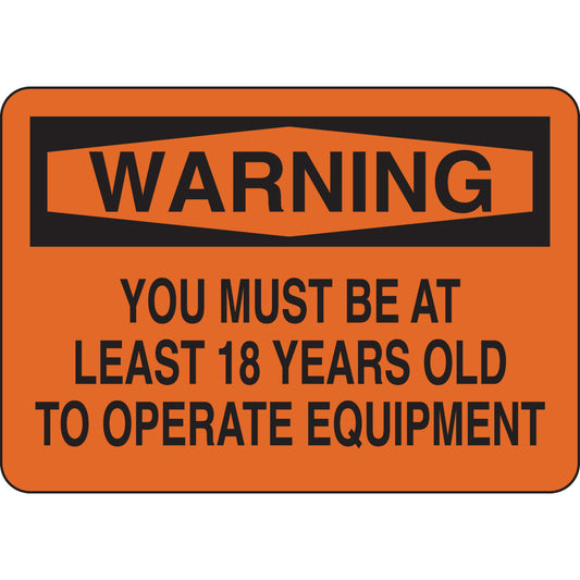 B302 7X10 BLK/ORG WARNING YOU MUST BE