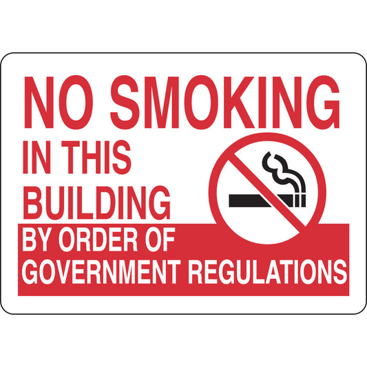 B401 7X10 RED/WHT NO SMOKING IN THIS