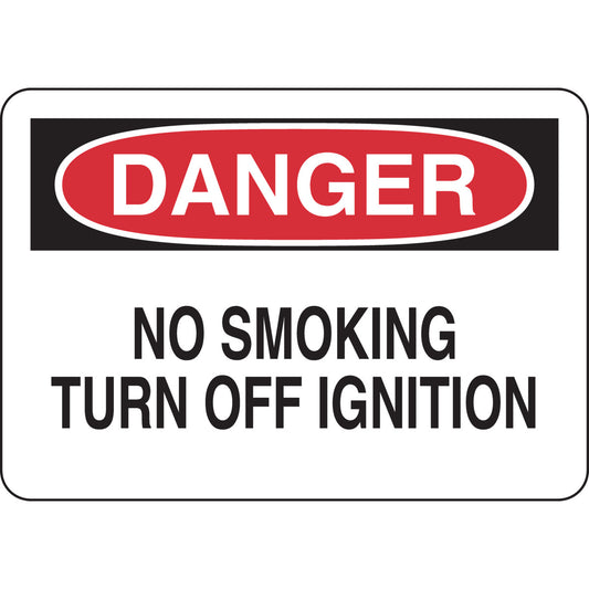 B302 10X14 BLK/RED/WHT DANGER NO SMOKING