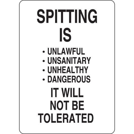 B401 10X7 BLK/WHT SPITTING IS UNLAWFUL