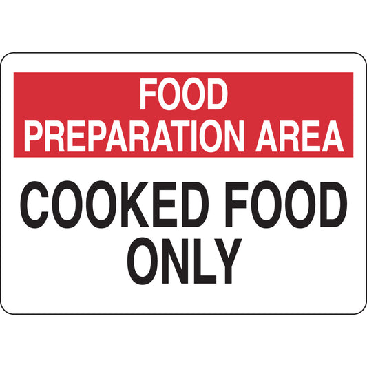 B401 7X10 BLK/RED/WHT FOOD PREPARATION