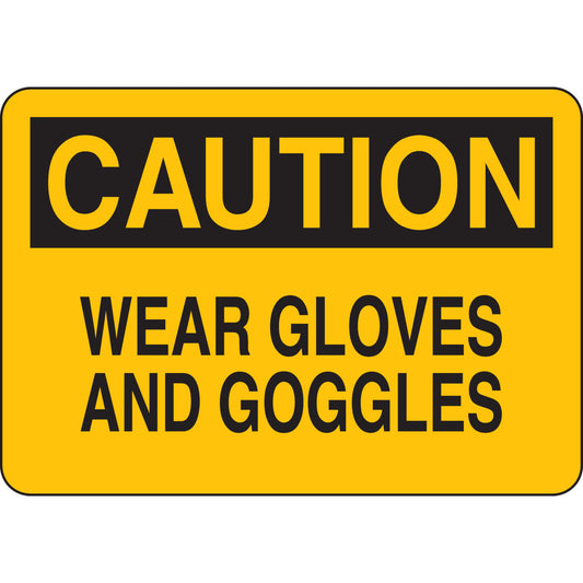 B401 10X14 BLK/YEL CAUTION WEAR GLOVES