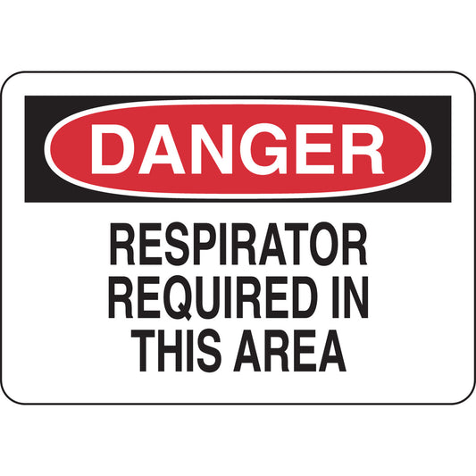 B401 7X10 BLK/RED/WHT DANGER RESPIRATOR