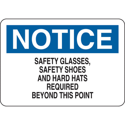 B555 7X10 BLK/BLU/WHT NOTICE SAFETY