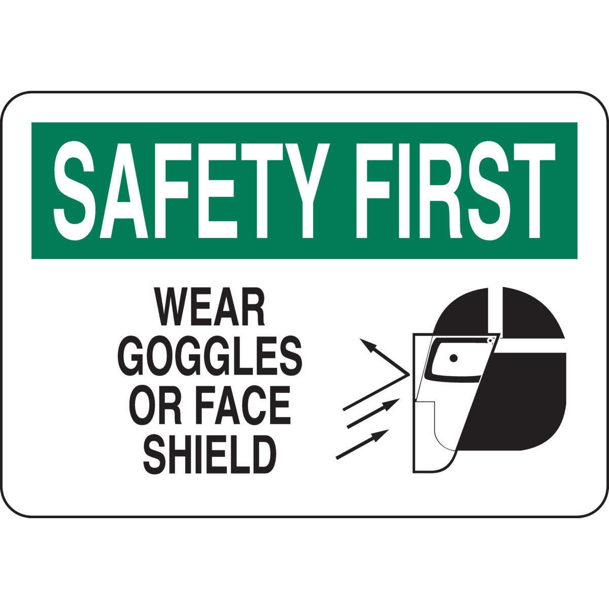 B302 7X10 BLK/GRN/WHT SAFETY FIRST WEAR