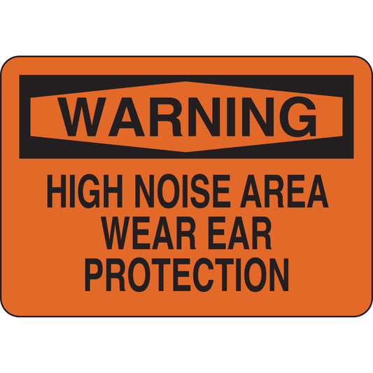 B555 7X10 BLK/ORG WARNING HIGH NOISE