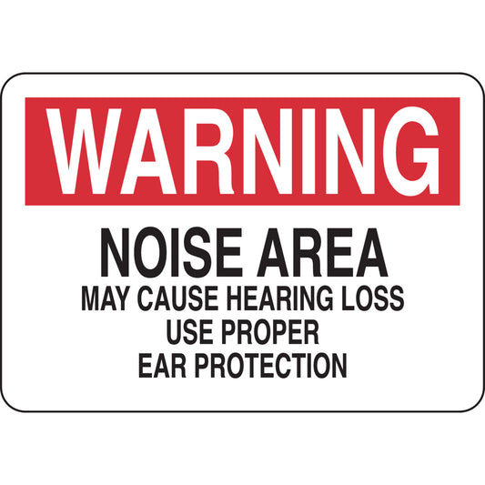 B401 7X10 BLK/RED/WHT WARNING NOISE AREA