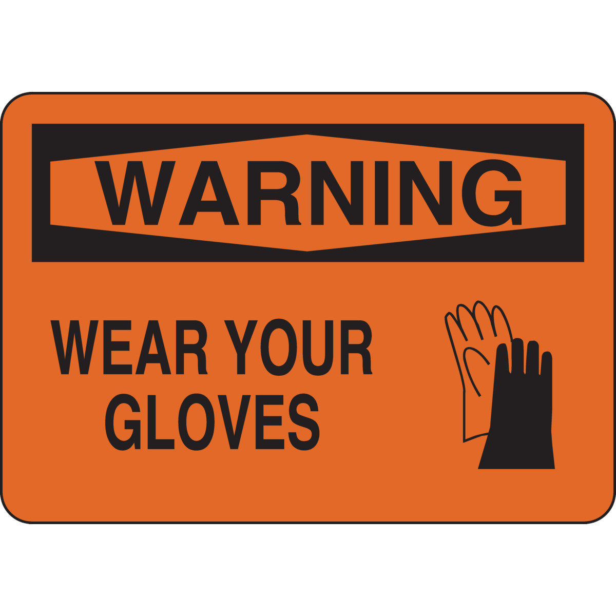 B302 7X10 BLK/ORG WARNING WEAR YOUR
