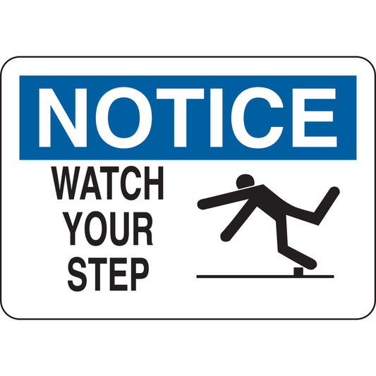 B401 7X10 BLK/BLU/WHT NOTICE WATCH YOUR