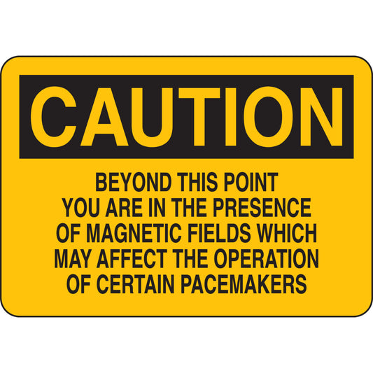 B401 7X10 BLK/YEL CAUTION BEYOND THIS