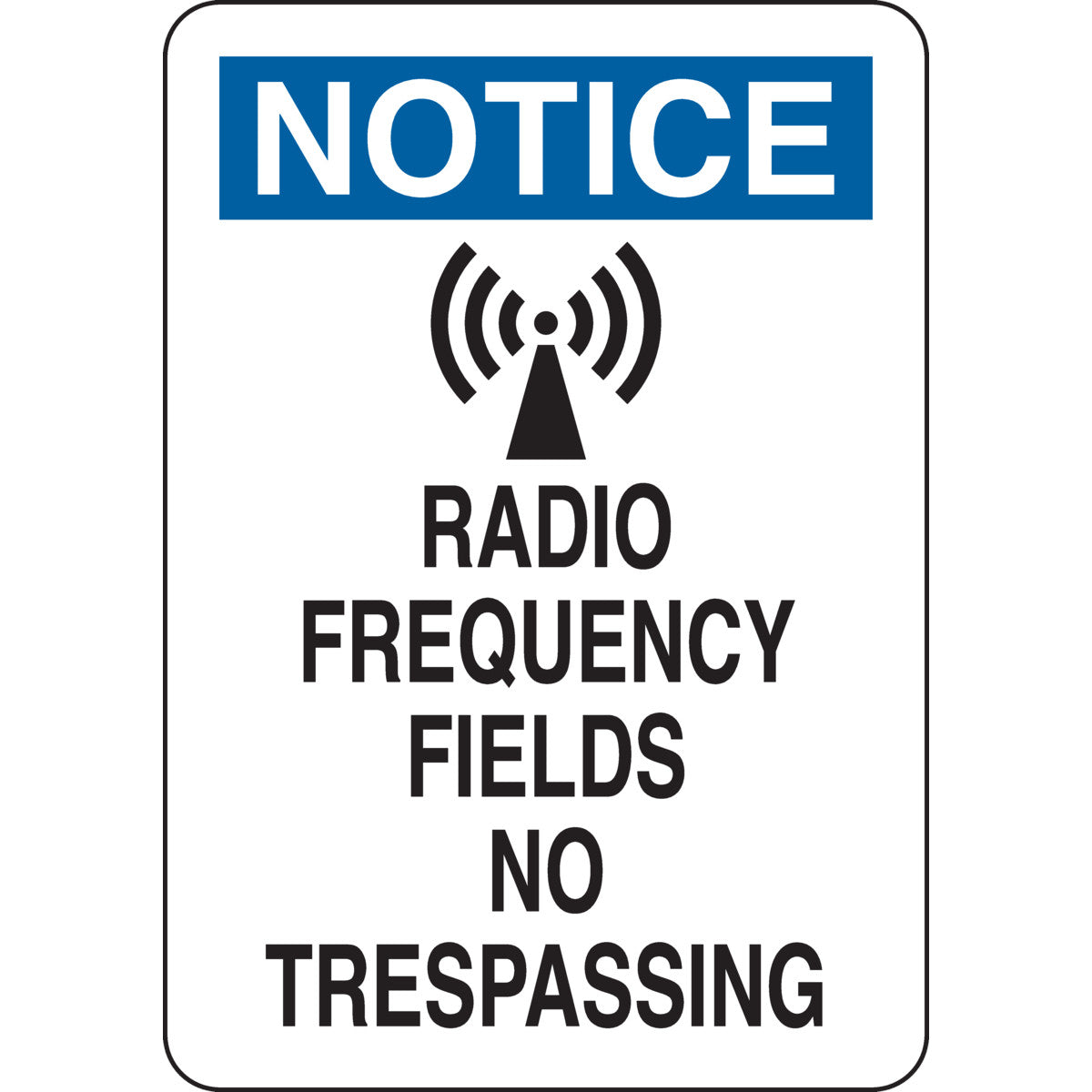 B555 10X7 BLK/BLU/WHT NOTICE RADIO