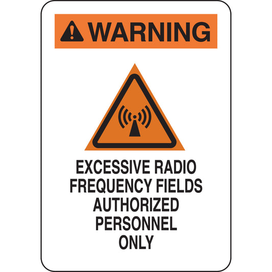 B401 10X7 BLK/ORG/WHT WARNING EXCESSIVE