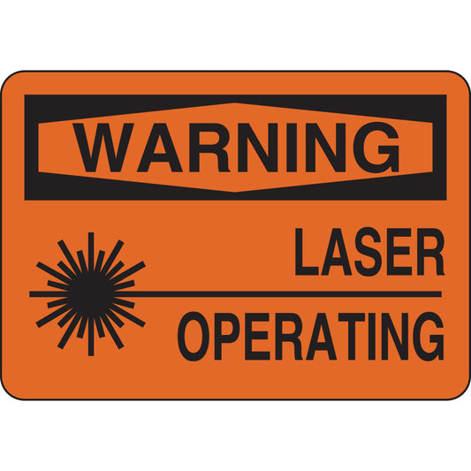 B401 7X10 BLK/ORG WARNING LASER