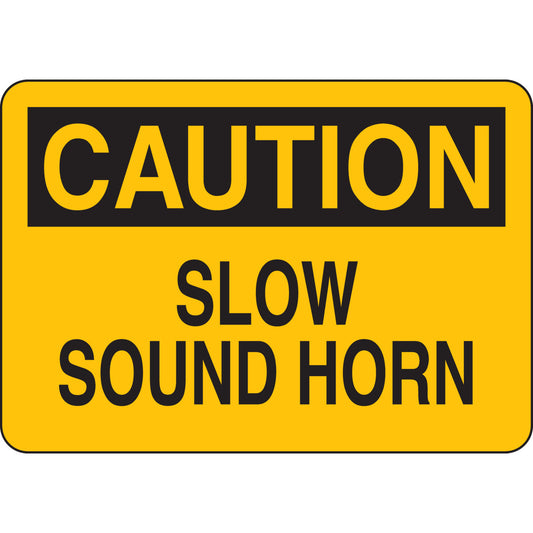 B401 7X10 BLK/YEL CAUTION SLOW SOUND