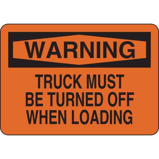 B401 7X10 BLK/ORG WARNING TRUCK MUST BE