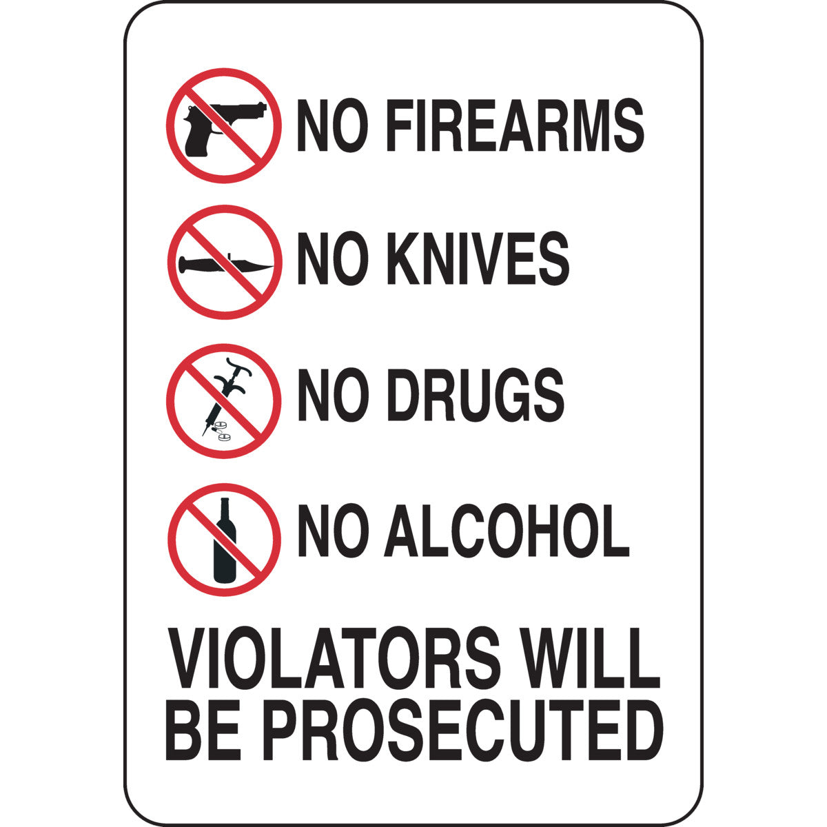 B555 10X7 BLK/RED/WHT NO FIREARMS