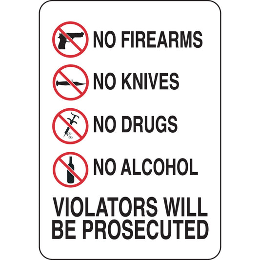 B555 10X7 BLK/RED/WHT NO FIREARMS