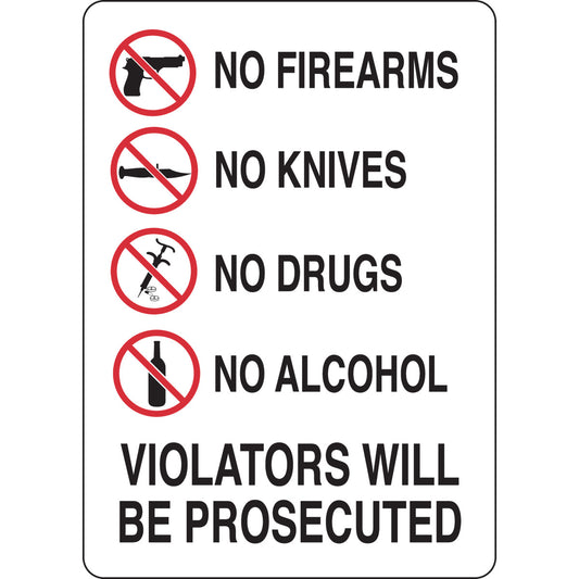 B401 14X10 BLK/RED/WHT NO FIREARMS