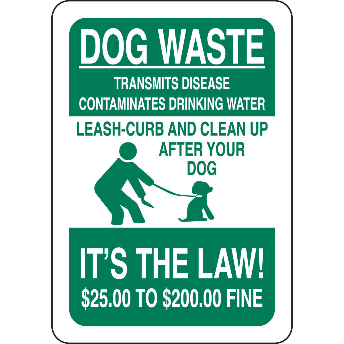 B302 10X7 GRN/WHT DOG WASTE TRANSMITS